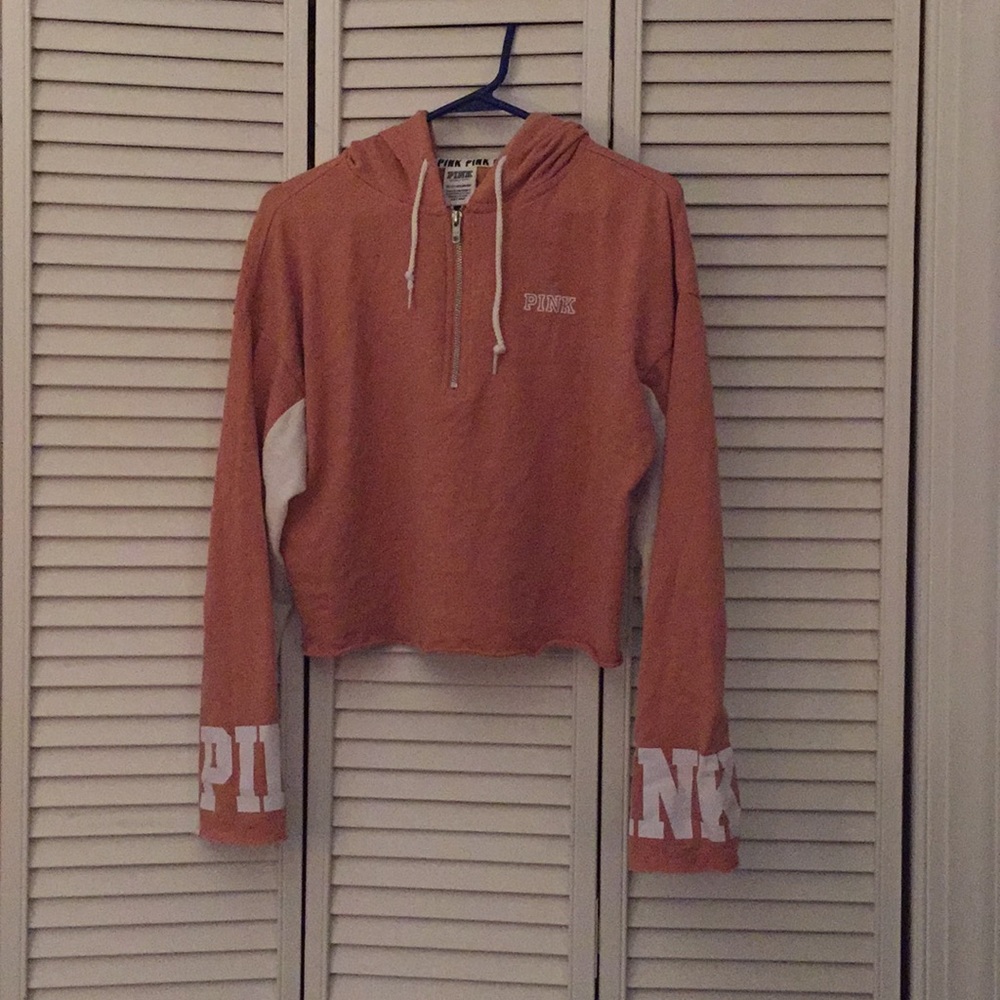 PINK 1/4 zip hoodie
